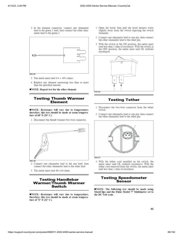 Arctic Cat Blast ZR LT M XR 4000 Snowmobile Service Manual sample page with service data and tables