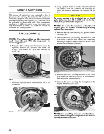 Arctic Cat Riot ZR M 600 858 Snowmobile Service Manual sample page with diagrams and specifications