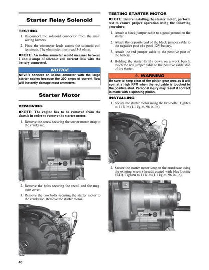 Skidoo MXZ200 Snowmobile Service Manual sample page with technical illustrations