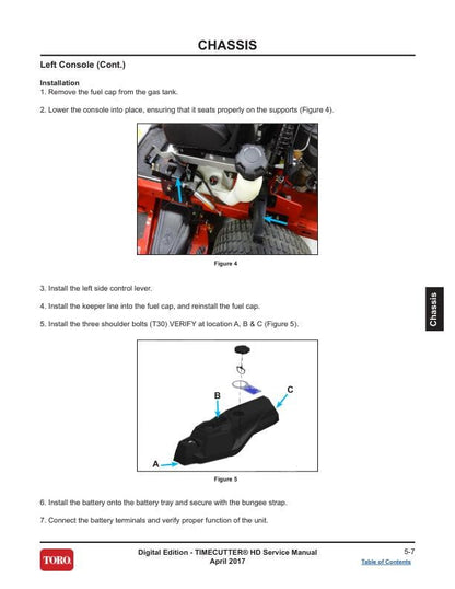 Toro Timecutter HD 75201 75202 75203 75210 75211 75212 74864 Service sample page showing repair procedures