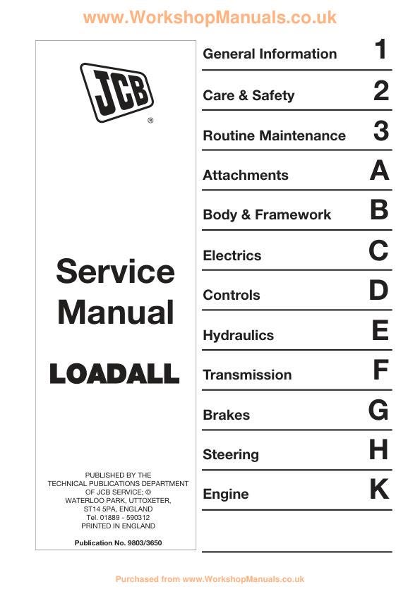 JCB 426 525 550 540 570 1CX 2CX 3CX 4CX 801-806 Loader Service Manual sample page showing repair procedures