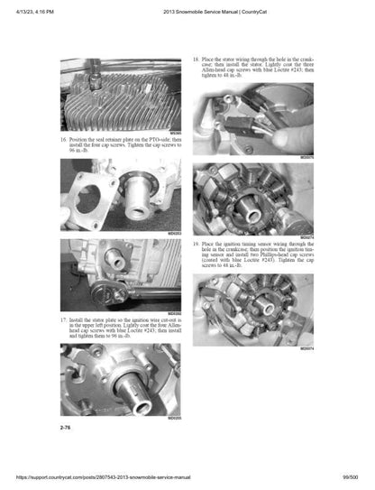 Arctic Cat F5 F800 F1100 M XF Bearcat T570 TZ Snowmobile Service sample page showing repair procedures