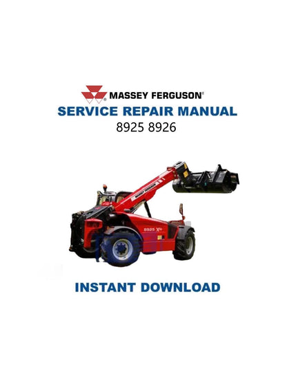 Massey Ferguson 8925 8926 Tractor Service Manual - Service Manual PDF Instant Download