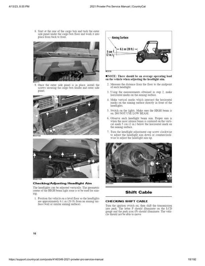 Arctic Cat Prowler Pro UTV Service Manual sample page from service manual