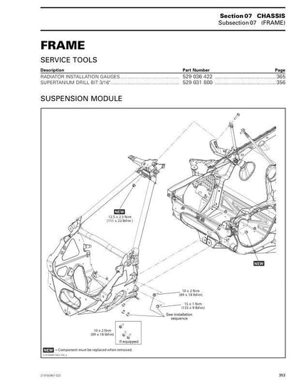 Skidoo MXZ 600 850 Snowmobile Service Manual sample page from the repair manual