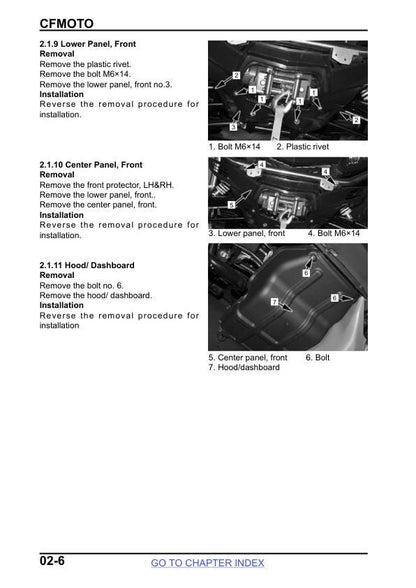 CFMOTO XFORCE 800 UTV Service Manual sample page from the repair manual
