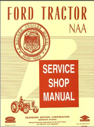 Ford NAA 600 800 2000 4000 Tractor Service Manual factory service manual title page