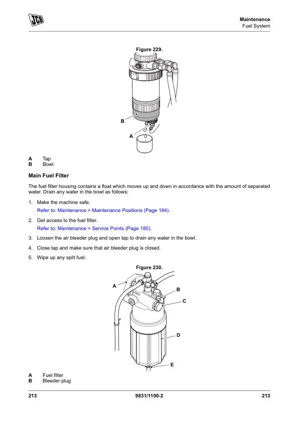 JCB JS300 JS330 JS370 Tracked Excavator Service Manual sample page with diagrams and specifications