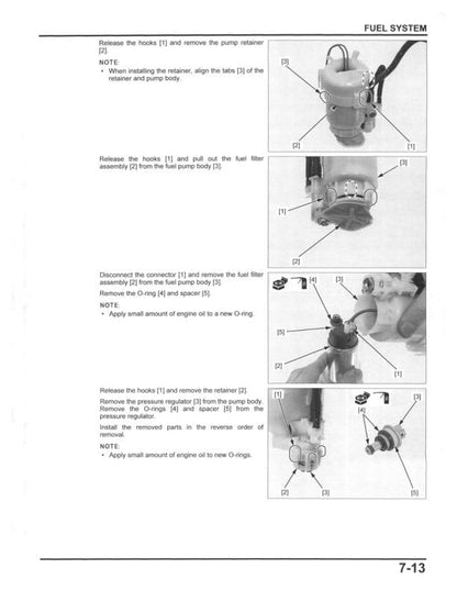 Honda Pioneer SXS1000 M2 M4 UTV Service Manual sample page with diagrams and specifications