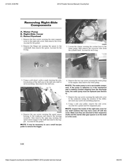Arctic Cat Prowler HDX Service Manual sample page with diagrams and specifications