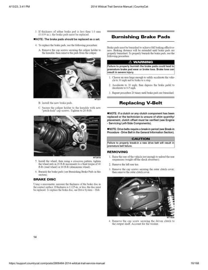 Arctic Cat Wildcat Trail UTV Service Manual sample page from service manual