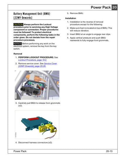 Zero SRS Electric Motorcycle Service Manual sample page from service manual