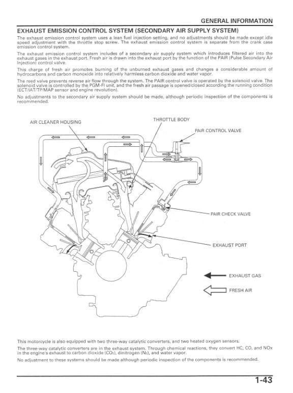Honda VFR800/A Interceptor Motorcycle Service Manual sample page from service manual