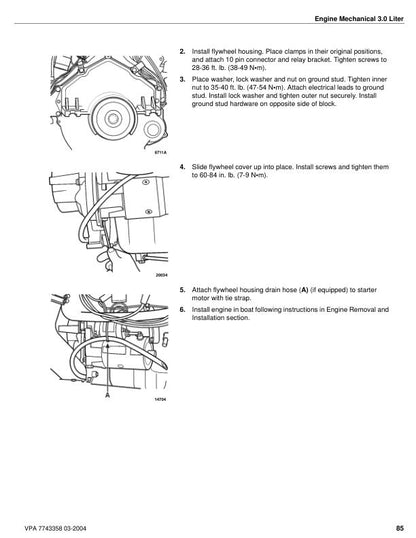 Volvo Penta 3.0 GS GL Engine Service Manual sample page showing schematics and diagrams