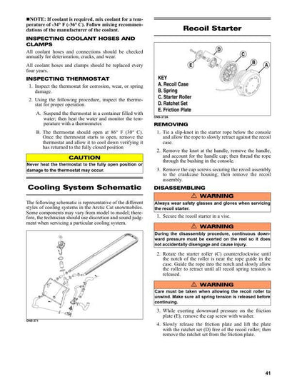 Arctic Cat Blast ZR LT XR Touring M 4000 2023 Service Manual sample page with diagrams and specifications