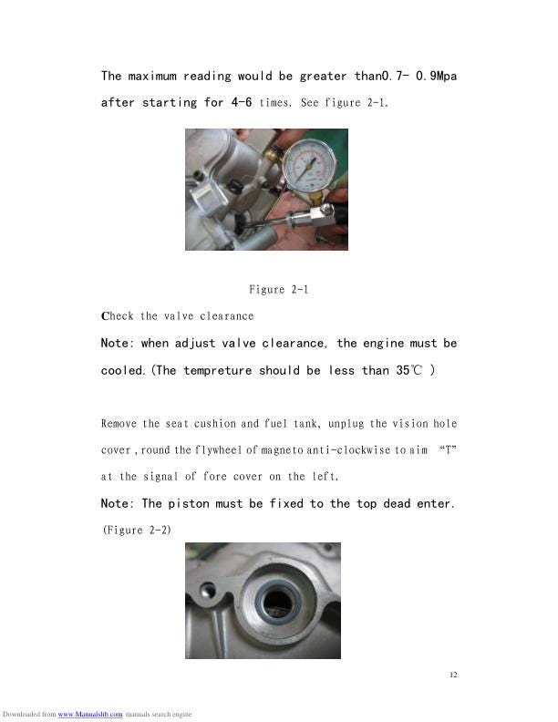 HiSun HS500 ATV-2 Service Manual sample page showing repair procedures