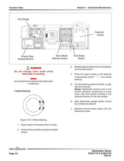 Skyjack SJ 643 843 Telehandler Telescopic Boom Service Manual sample page showing repair procedures