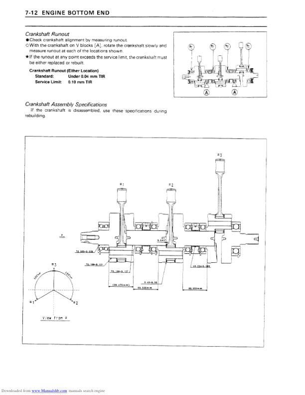 Kawasaki JetSki 1100 Zxi Service Manual sample page with service data and tables