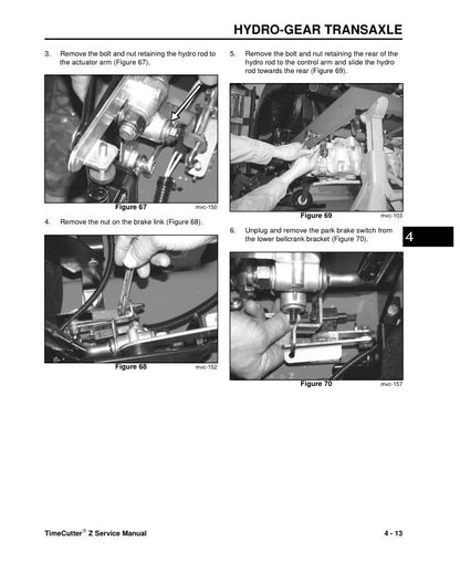 Toro Lawnboy Timecutter Z Series Precision Mower Service Manual sample page from the repair manual