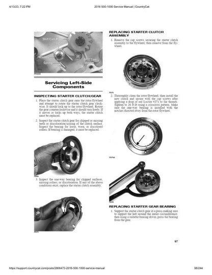 Arctic Cat Alterra 500 700 1000 ATV Service Manual sample page with diagrams and specifications