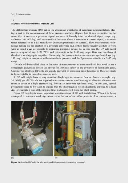 Instrumentation & Process Control Course sample page with service data and tables