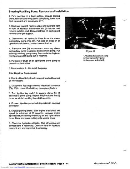Toro Groundsmaster 580 D Mower Service Manual sample page showing schematics and diagrams
