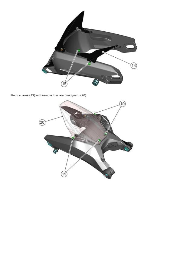 Ducati Panigale SBK 959 E4 Motorcycle Service Manual sample page with technical illustrations