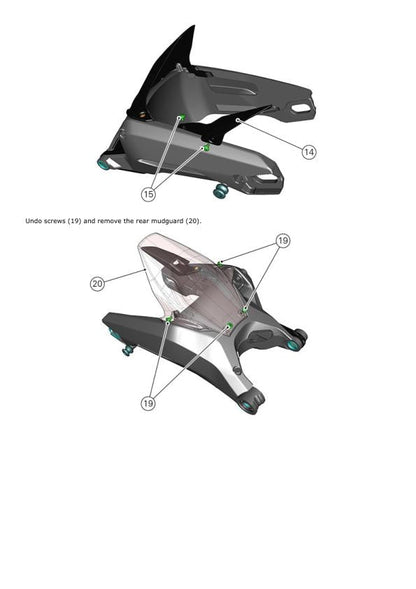Ducati Panigale SBK 959 E4 Motorcycle Service Manual sample page with technical illustrations