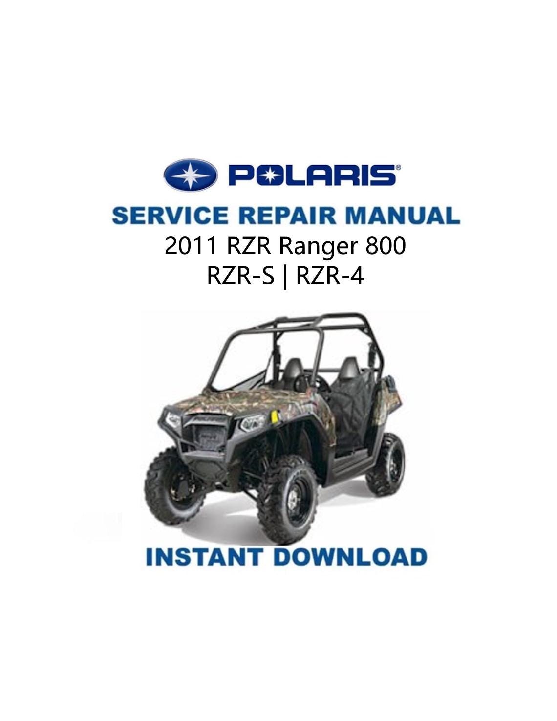 Polaris RZR 800 RZR-S RZR-4 UTV Service Manual 2011-2014 - Service Manual PDF Instant Download