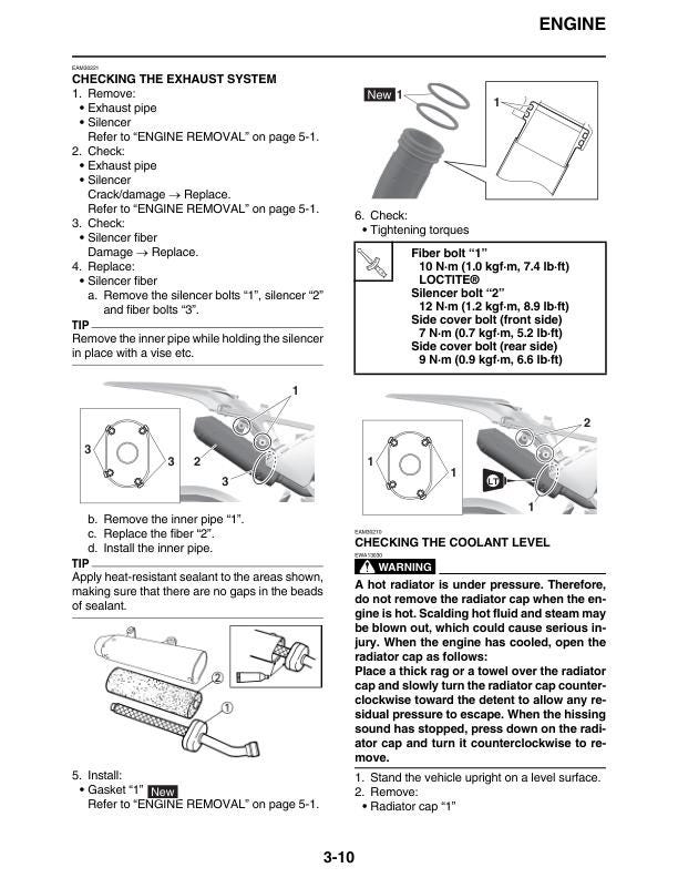 Yamaha YZ 125 N2 Motorcycle Service Manual sample page from service manual