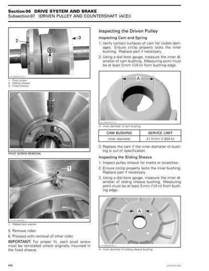 Skidoo Expedition 600 850 900 Snowmobile Service Manual sample page with service data and tables