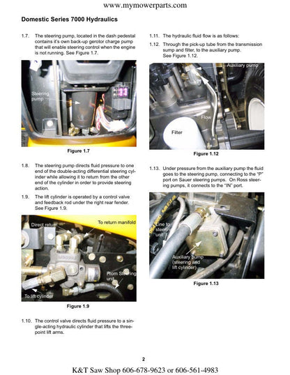 Cub Cadet Domestic 7000 Tractor Service Manual sample page showing repair procedures