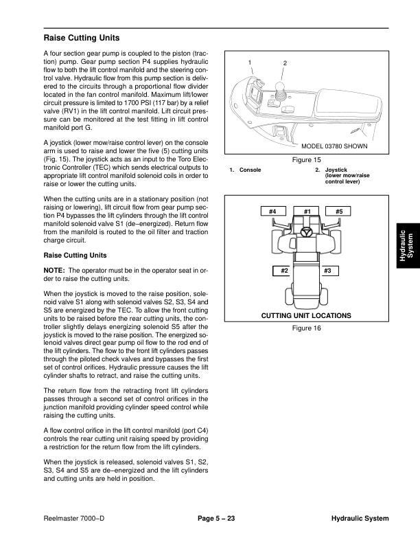 Toro Reelmaster 7000 D Mower Service Manual sample page showing repair procedures