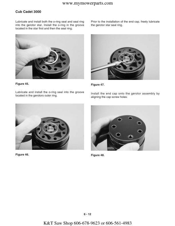 Cub Cadet 3000 Mower Service Manual sample page with diagrams and specifications