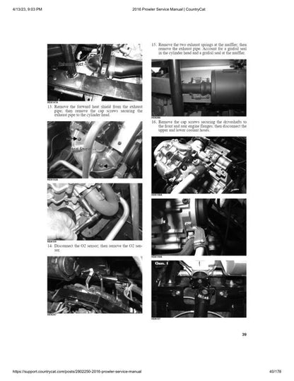 Arctic Cat Prowler HDX UTV Service Manual sample page showing repair procedures