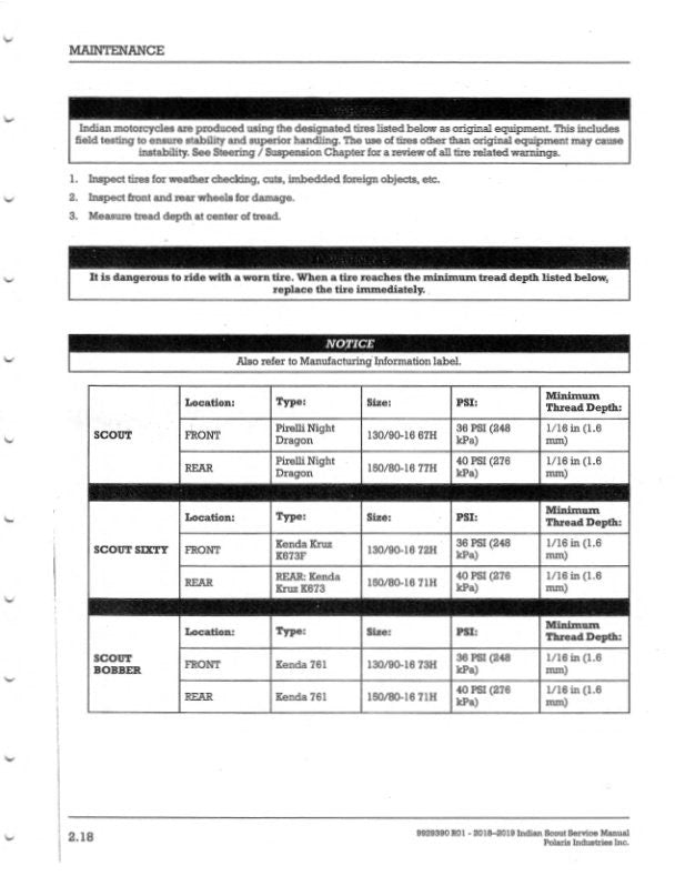 Indian Scout Sixty Bobber Motorcycle Service Manual sample page from service manual