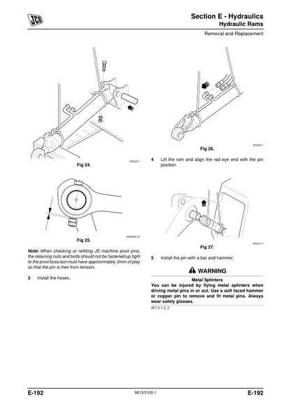 JCB JS300 JS330 JS370 Tracked Excavator Service Manual sample page from the repair manual