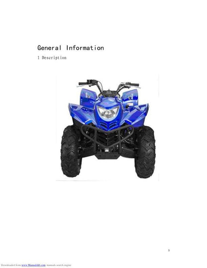 HiSun HS500 ATV Service Manual factory service manual title page