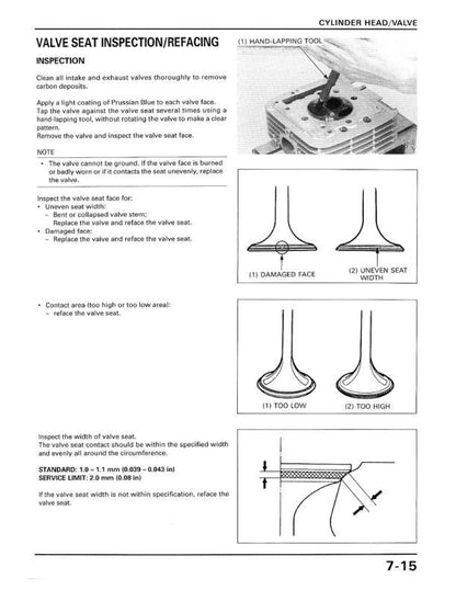 Honda XR 400 R Motorcycle Service Manual sample page with technical illustrations
