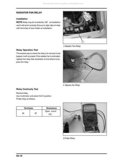 CFMOTO Tracker 800 UTV Service Manual sample page with diagrams and specifications