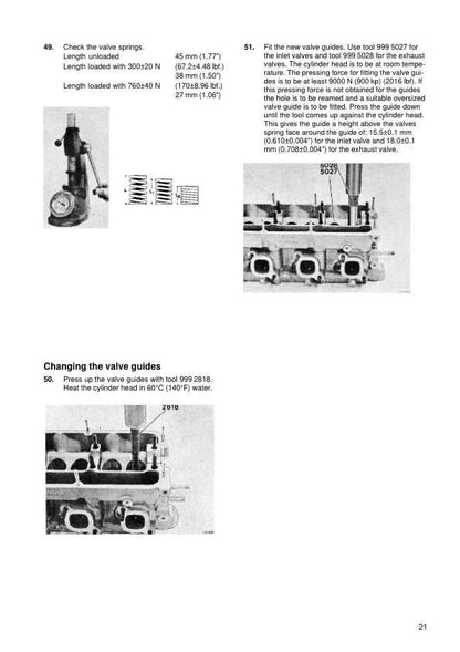 Volvo Penta AQ125 AQ145 A/B Engine Service Manual sample page with technical illustrations