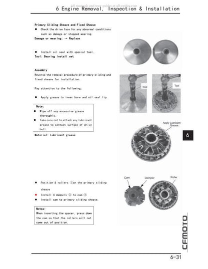 CFMOTO CF500-3 UTV Service Manual sample page from the repair manual