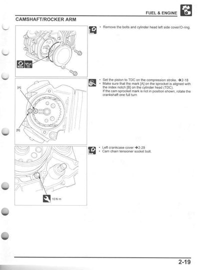 Honda Monkey 125A Motorcycle Service Manual sample page showing repair procedures