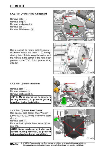 CFMOTO ZFORCE 950 1000 EX Sport Service Repair Manual sample page with diagrams and specifications