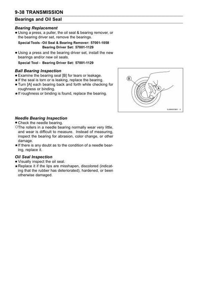 Kawasaki Mule 600 610 UTV Service Manual sample page from the repair manual