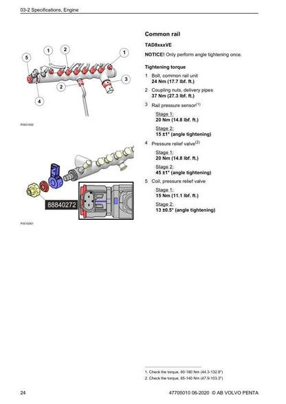 Volvo Penta TAD 540 550 570 580 840 850 870 880 Service Manual sample page from service manual