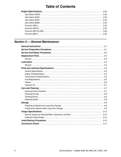 JLG Lull 644B 844C 1044C Telehandler Service Manual sample page from the repair manual