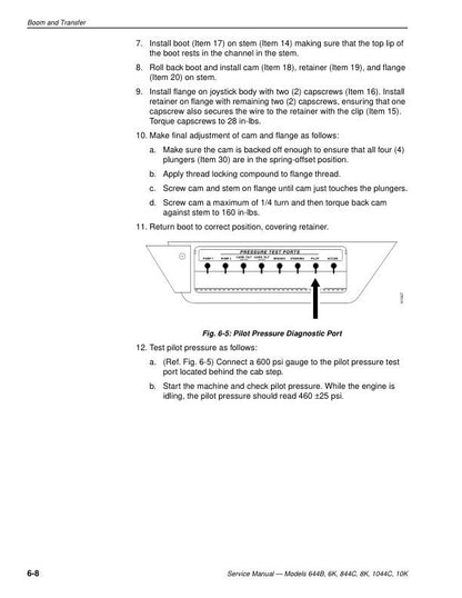 JLG Lull 644B 844C 1044C Telehandler Service Manual sample page showing schematics and diagrams