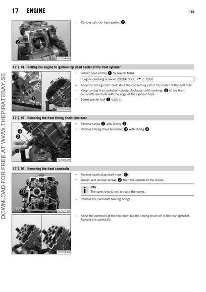 KTM 1290 Super Duke R Motorcycle Service Manual sample page with service data and tables