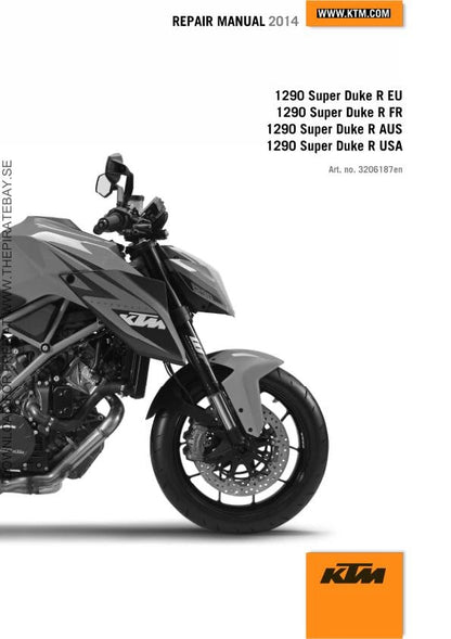KTM 1290 Super Duke R Motorcycle Service Manual factory service manual title page